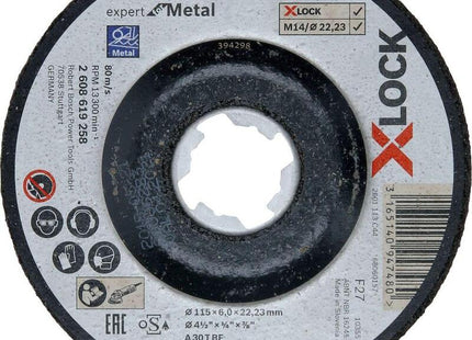 Bosch Muela Abrasiva X-Lock Expert For Metal 115 Mm Offset, Muela Abrasiva 2608619258