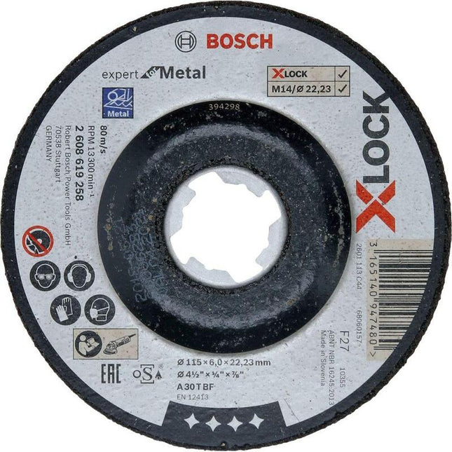 Bosch Muela Abrasiva X-Lock Expert For Metal 115 Mm Offset, Muela Abrasiva 2608619258