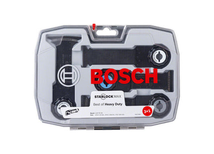 Bosch Starlock Max Best Of Heavy Duty Set, Juego De Hojas De Sierra De 4 Piezas (Para Herramientas Multifuncionales) 2608664132