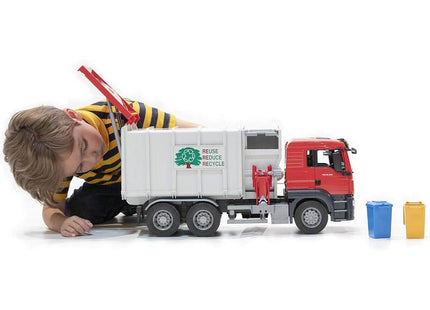 Bruder Man Tgs Camión De Basura Con 2 Cubos De Basura