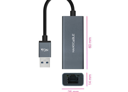 Nanocable Adaptador De Red Usb 3.0 A Ethernet Gigabit 10/100/1000 Mbps