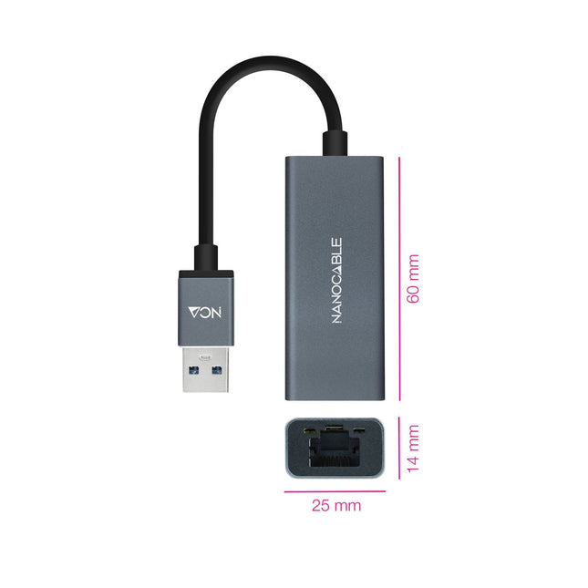 Nanocable Adaptador De Red Usb 3.0 A Ethernet Gigabit 10/100/1000 Mbps