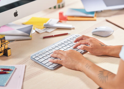 Teclado Francés Logitech Mx Keys Mini Rf Wireless + Bluetooth AErty Gris