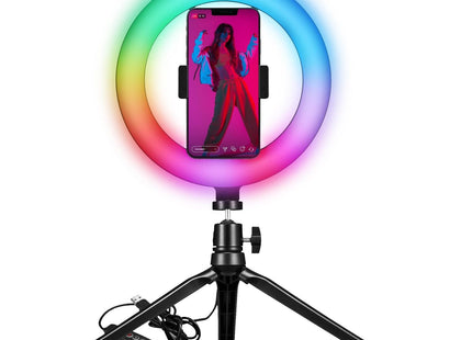 Celly Clickringrgbbk Soporte Smartphone Tripode Proclick Con Anillo Luz Led