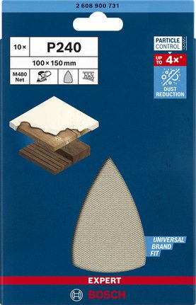 Bosch Hoja De Lija De Malla Expert M480 100 X 150 Mm, Grano 240 2608900731