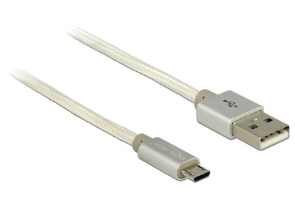 Usb Cable Delock A -> Micro-B M/M 1.00m Blanco Textilmantel