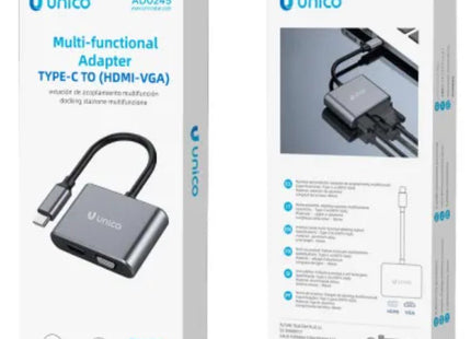 Adaptador Unico Usb Tipo(C) A Hdmi Y Vga
