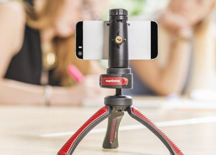 Mantona 21408 Tripode Smartphone/Cámara Digital 3 Pata(S) Negro, Rojo