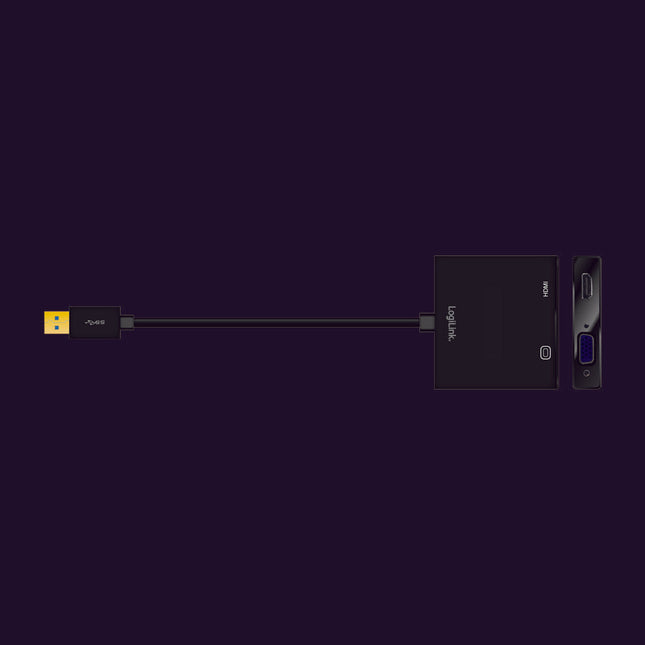 Logilink Ua0234 Adaptador De Cable Usb 3.0 Vga/Hdmi Negro
