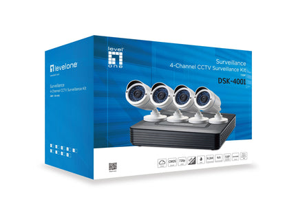 Levelone Ipcam 4-Kanal        Fix  Out H.264 Ir 4xcam Inkl.