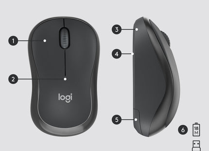 Teclado Ingles + Ratón Logitech Mk295 Usb Qwerty Internacional Ee.Uu. Grafito