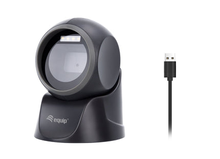 Equip Cable Láser Omnidireccional De Código De Barras Usb 1d2d Negro