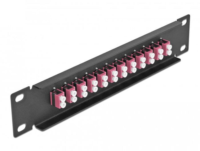 Delock 10" Patch Panel De Fibra Óptica 12 Puertos Lc Duplex Violeta 1 U Negro