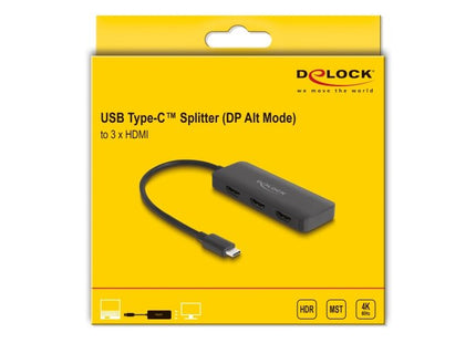 Delock Usb Tipo-C Splitter (Dp Alt Mode) A 3 X Hdmi 4k 60 Hz