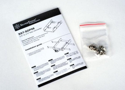 Silverstone Sst-Sdp08b Panel Bahía Disco Duro 8,89 Cm (3.5") Negro, Níquel