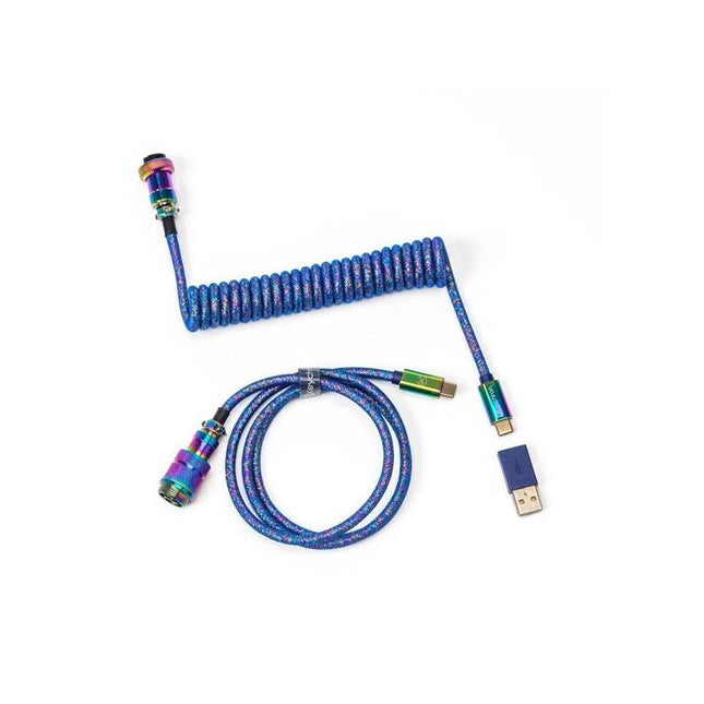 Cable Aviador En Espiral Keychron Usb 3.2 Gen 1 Premium, Conector Usb-C > Conector Usb-C Azul, 1,08 Metros, Cab-6