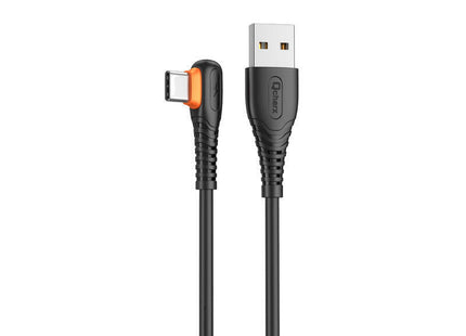 Cable Qcharx London Usb A Tipo C 3a 1 M Pvc Negro Acodado