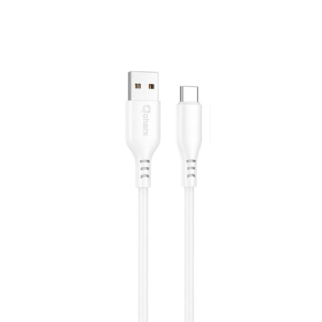 Cable Qcharx Tokyo Usb A Tipo C 3a 1 M Silicona Blanco Tacto Suave