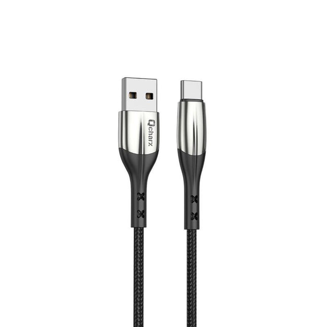 Cable Qcharx Toronto Usb A Tipo C 3a 1 M Zinc Negro Cordon Suave