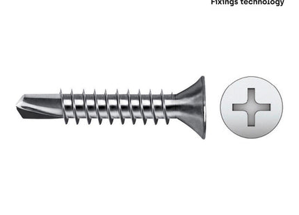 Caja 500 Unid. Punta Broca Avellanada Philips Din/Ref 7504p Ø4,8x38mm Zincado Celo