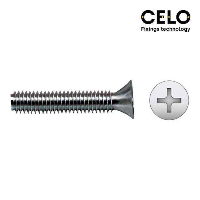 Caja 500 Unid. Tornillo Metrico Avellanado Phillips Din/Ref965 Ø5x10mm Zincado Celo