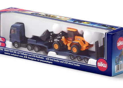 Siku Camión Super Man Con Góndola Rebajada Y Cargador De Ruedas Jcb, 1790