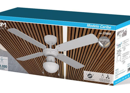 Ventilador De Techo Modelo Caribe Blanco Potencia: 50w Aspas: Ø102cm Edm