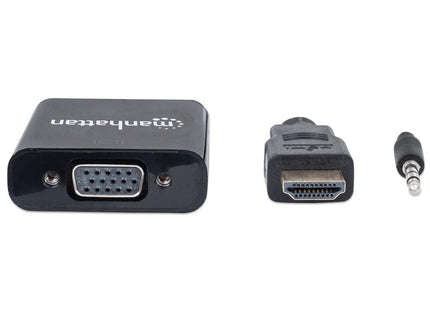 Manhattan Convertidor Hdmi Macho A Vga Hembra, Con Audio, Negro
