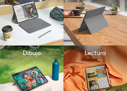 Logitech Combo Touch Caja De Teclado Y Folio Con Panel Táctil Luz Trasera Apple Smart Connector Qwerty Español Gris Oxford