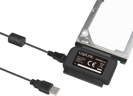 Logilink Adaptador Usb 2.0 A Ide Y Sata Con Alimentacion Negro Au0006c