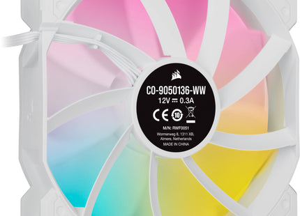 EAN 0840006637776 - Corsair SP120 RGB ELITE Carcasa del ordenador Ventilador 12 cm Blanco 3 pieza(s) imagen 5