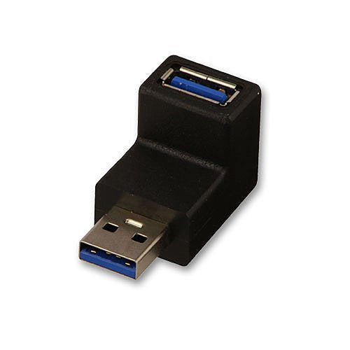 Lindy 71261 Adaptador Usb 3.0  Acodado M/H Negro