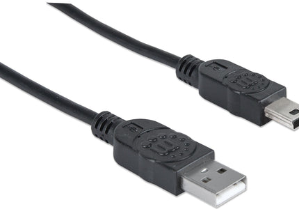 Manhattan Cable Usb Mini-B De Alta Velocidad, 1,8 M, Usb A, Mini-Usb B, Usb 2.0, Macho/Macho, Negro