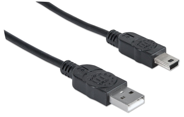 Manhattan Cable Usb Mini-B De Alta Velocidad, 1,8 M, Usb A, Mini-Usb B, Usb 2.0, Macho/Macho, Negro
