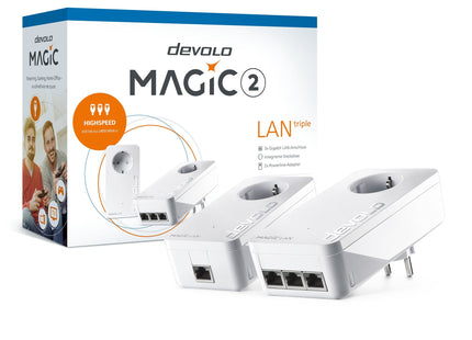 Devolo Magic 2 Lan Triple + Kit De Inicio, Adaptador Powerline 2 4250059685109