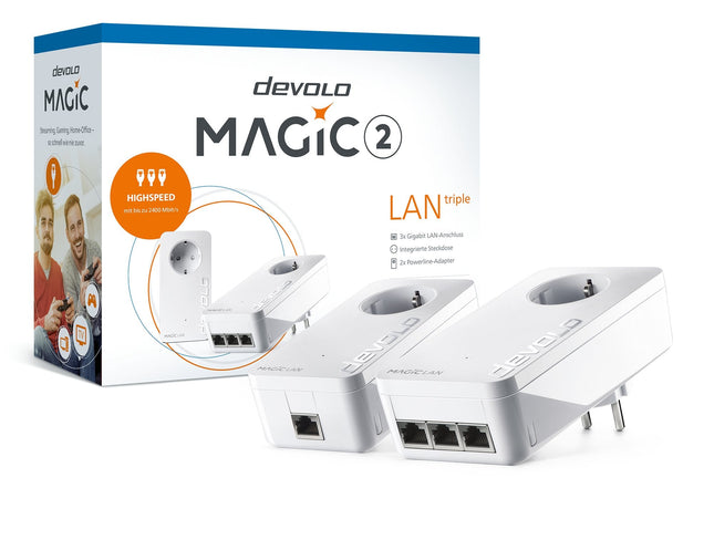 Devolo Magic 2 Lan Triple + Kit De Inicio, Adaptador Powerline 2 4250059685109