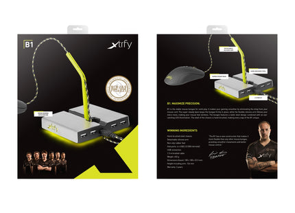 Cherry Xtrfy Zub B1 Raton Bungee Plata Amarillo Hub De Interfaz Usb 2.0