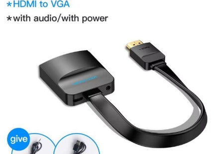 Conversor Vention 74346 Hdmi Macho Vga Hembra Jack 3.5 Hembra 20cm Negro