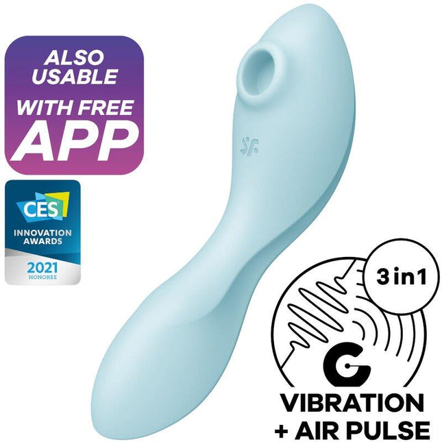 5 Estimulador Y Vibrador Satisfyer Curvy Trinity  - Azul