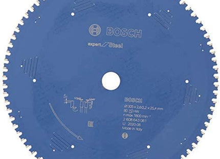 Hoja De Sierra Circular Bosch Expert Para Acero, Ø 305 Mm, 80 Dientes (Diámetro De 25,4 Mm, Para Sierras Tronzadoras E Ingletadoras) 305mm, 80z 2608643061