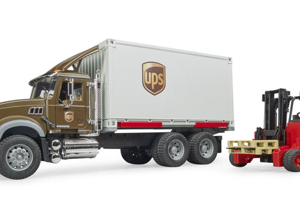 Bruder Camion Mack De Reparto Ups Con Carretilla Elevadora 02828