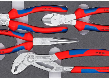 Juego De Alicates Knipex "Basic Chrome" 002001v17, Inserto De Espuma Cortado Con Precisión De 4 Piezas 00 20 01 V17