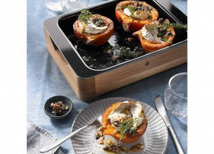 Wmf Fusiontec Rectangular Cerámico, Acero, Madera Cazuela Para Hornear