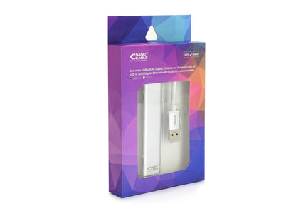 Nanocable Conversor Usb 3.0 A Ethernet Gigabit + 3xusb 3.0 - Aluminio - 15 Cm - Plata