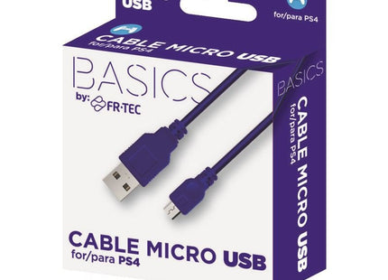 Cable Usb 2.0 Fr-Tec Ft0018 Para Ps4 Usb Macho Microusb Macho 3m Azul