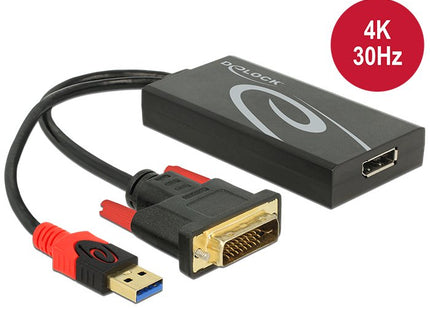 Delock Adapter Dvi Male > Displayport 1.2 Female Black