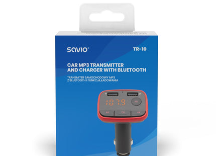 Savio Transmitter Tr-10 With Bluetooth + Car Charger 2 A