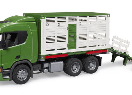 Bruder Scania Super 560r Camión De Transporte De Animales, Modelo De Vehículo Con 1 Ganado 3548