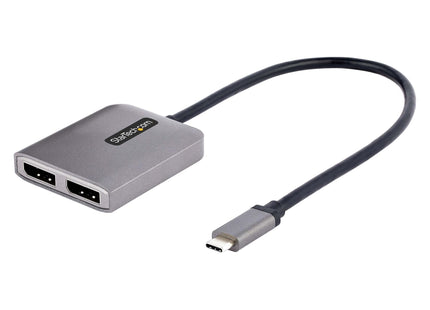 Startech Adaptador Usb Tipo C A 2 Puertos Displayport 4k 60hz - Multiplicador Mst Usb C A 2x Dp Con Modo Alt De Dp 1.4 Dsc 30cm