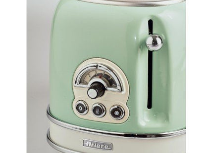 Tostadora Ariete Vintage 155 Verde Claro, 810 Vatios, Para 2 Rebanadas De Pan Tostado 0155gr